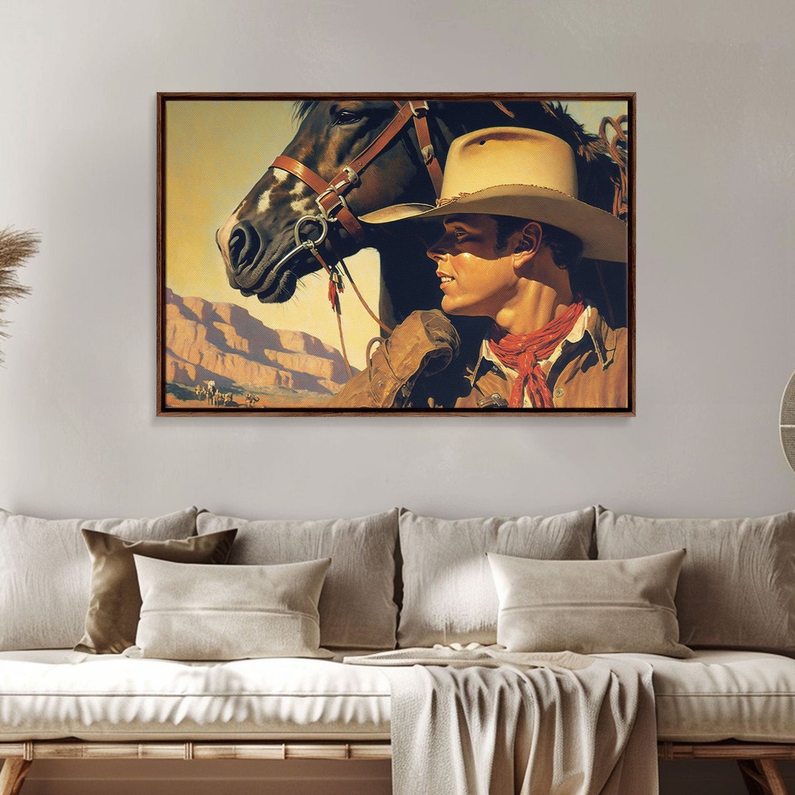 Young Cowboy With Horse Desert Canyon Vintage Western Poster - Image 5