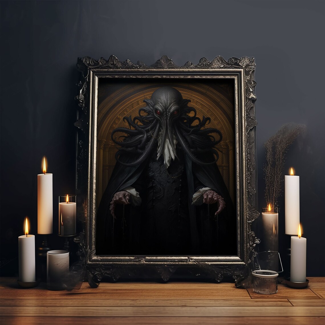 Cthulhu Victorian Portrait, Gothic Halloween Art Print - Image 5