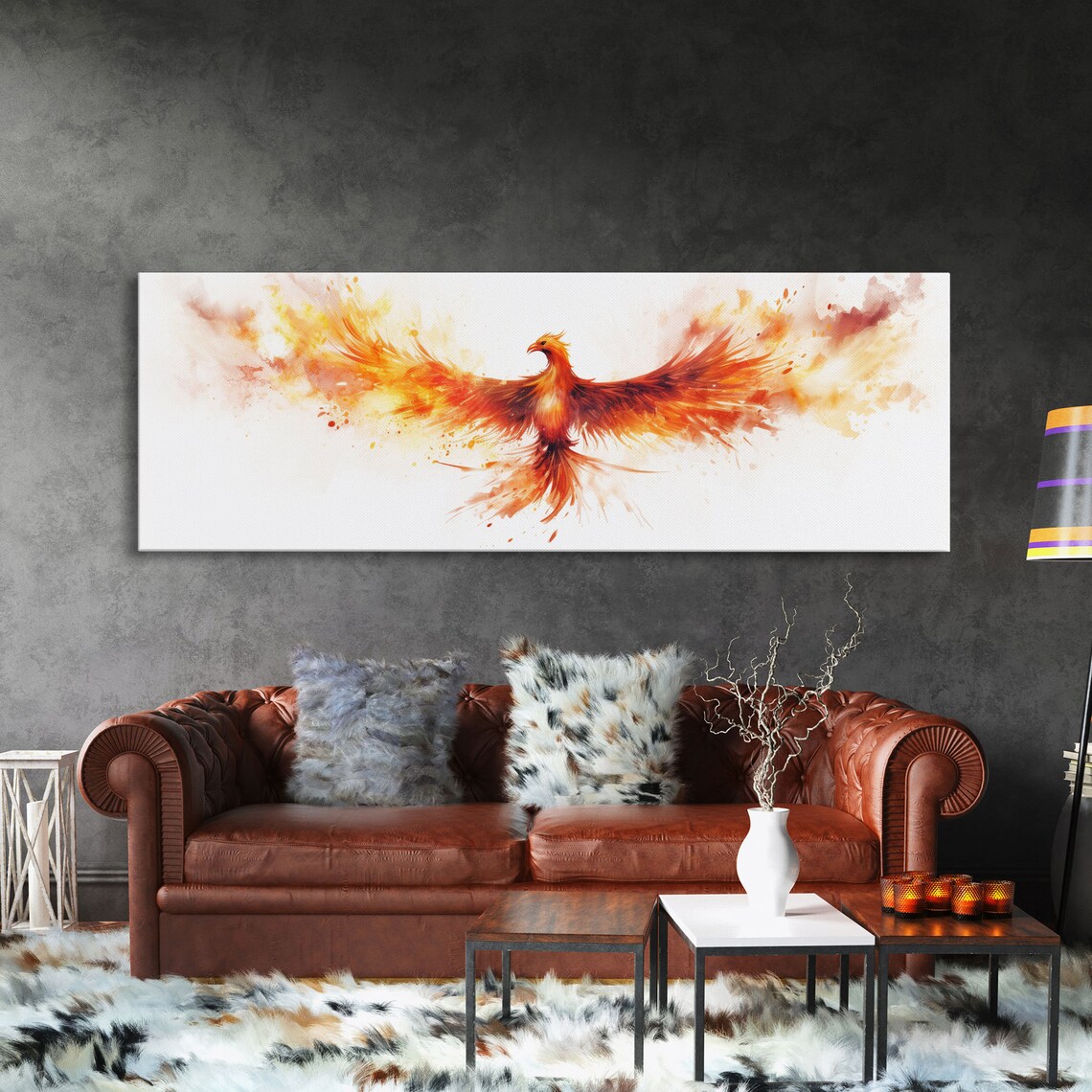 Phoenix Panoramic Print, Mystical Rebirth Art - Image 2