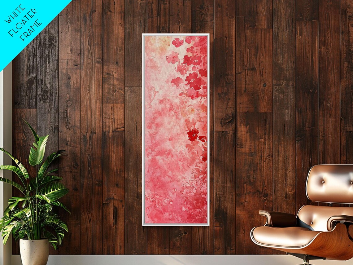 Pink Abstract Floral Watercolor Wash Modern Minimalist Art Poster - Image 5