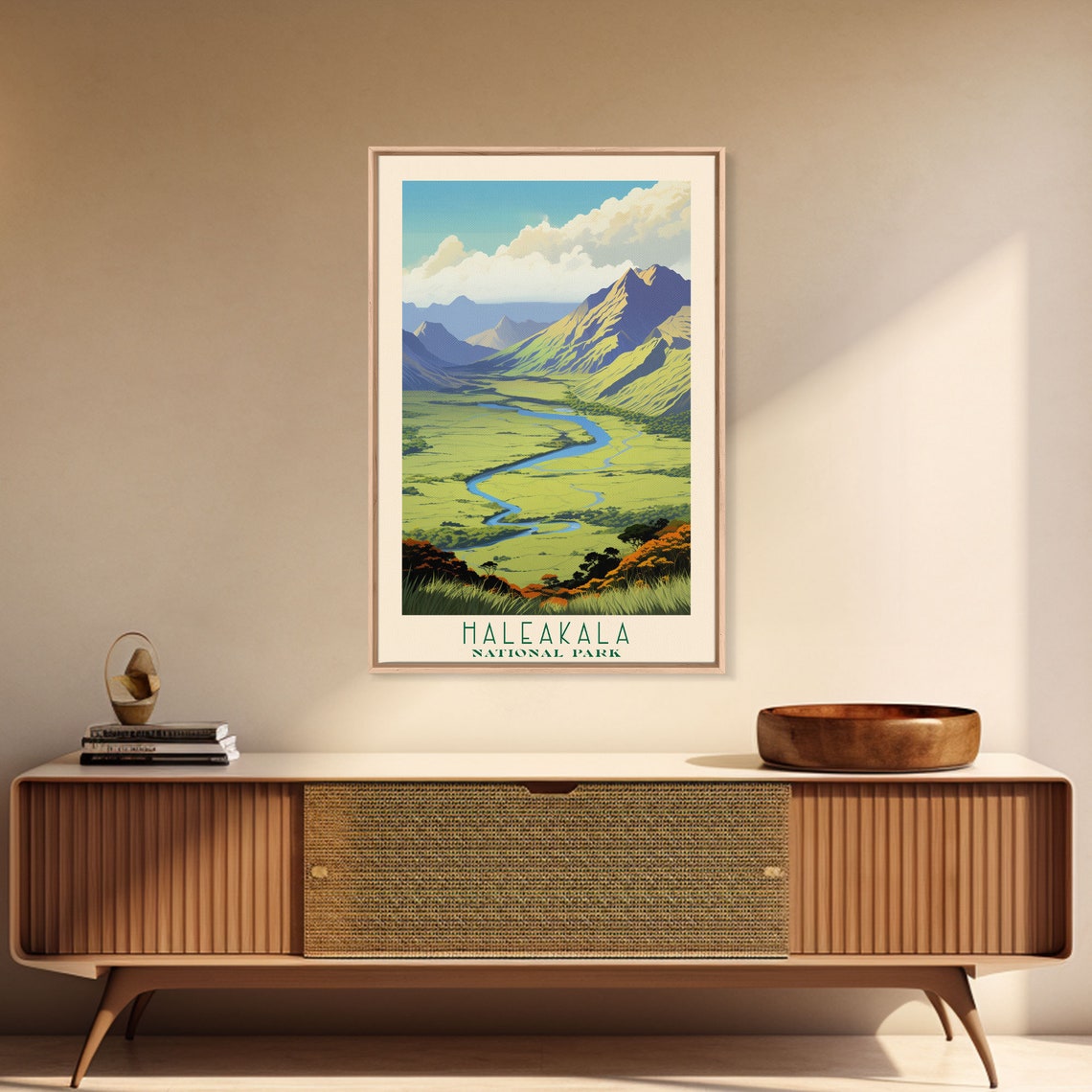 Haleakal National Park Travel Poster Art Print Wall Art Maui Hawaii Travel Art Midcentury Modern Travel Decor Wall Art - Image 3