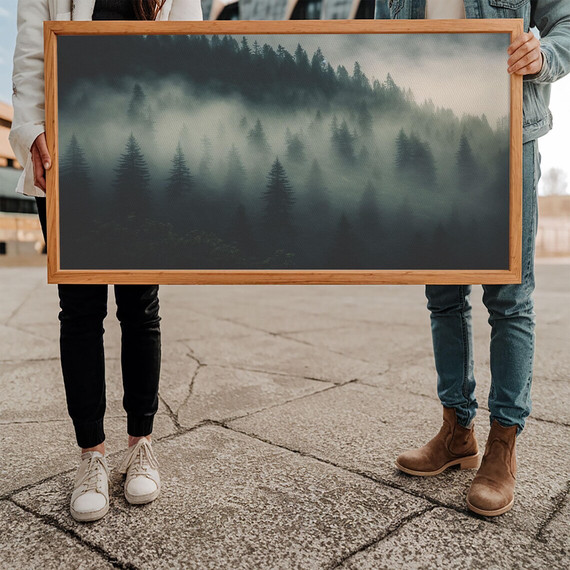 Foggy Pine Forest Canadian Forest Art Framed Print Farmhouse Decor Misty Forst Landscape - Image 4