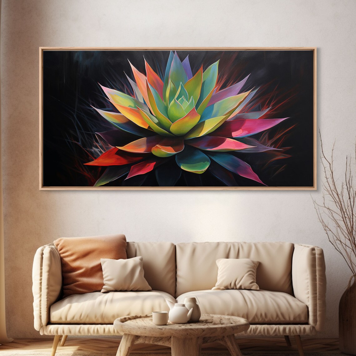 Rainbow Agave Southwest Art Print, Southwestern Decor - Image 4