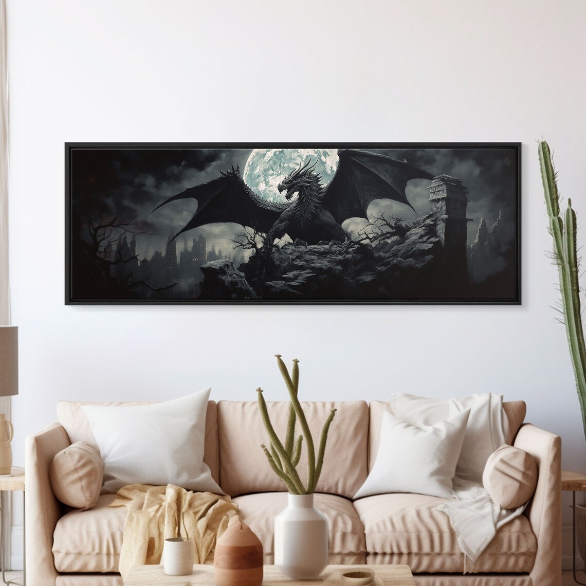 Dragon Panoramic Fantasy Painting Decor Art Print