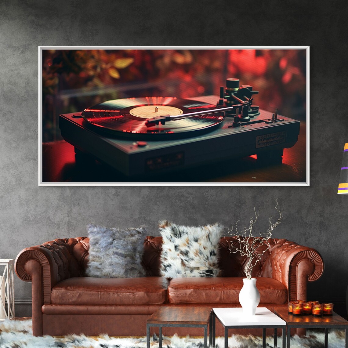 Retro Record Player Art Print, Eclectic Decor