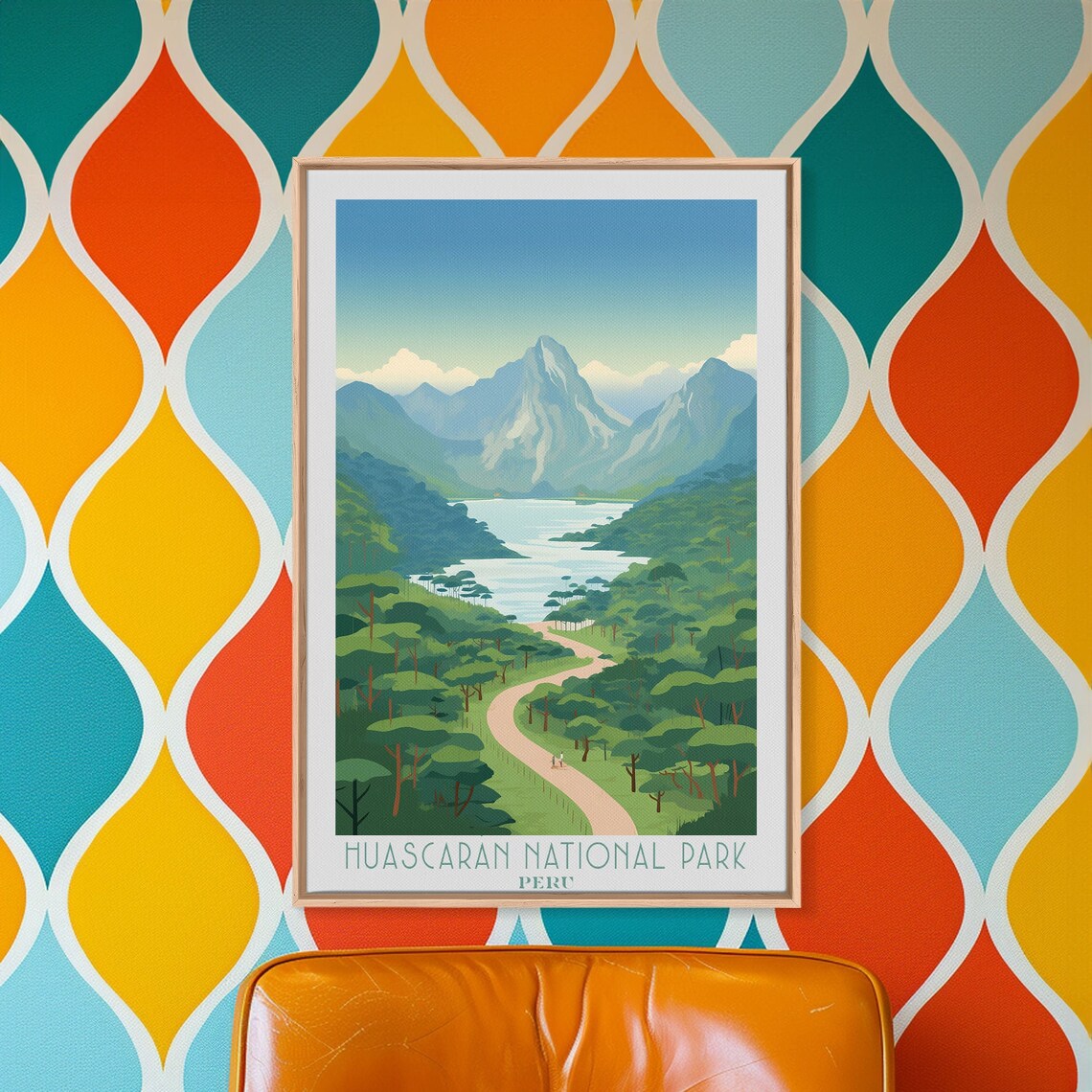 Huascaran National Park Peru Andes Snow Peaks Lake Valley Travel Poster - Image 3