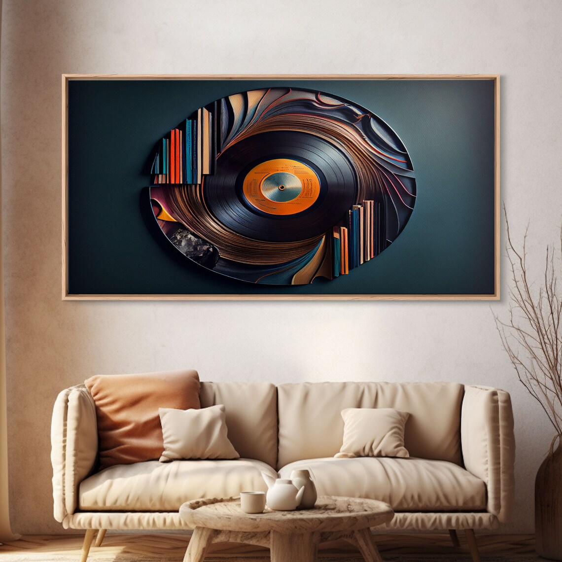 Vinyl Record Music Wall Art, Vintage Abstract Print - Image 4
