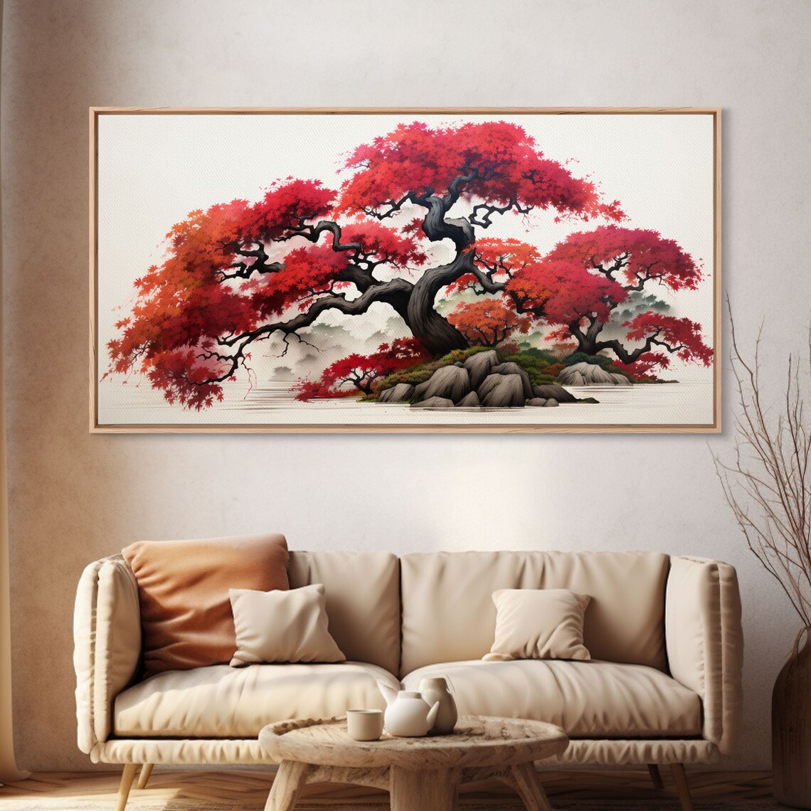 Vintage Bonsai Tree, Japanese Style Art Print - Image 4