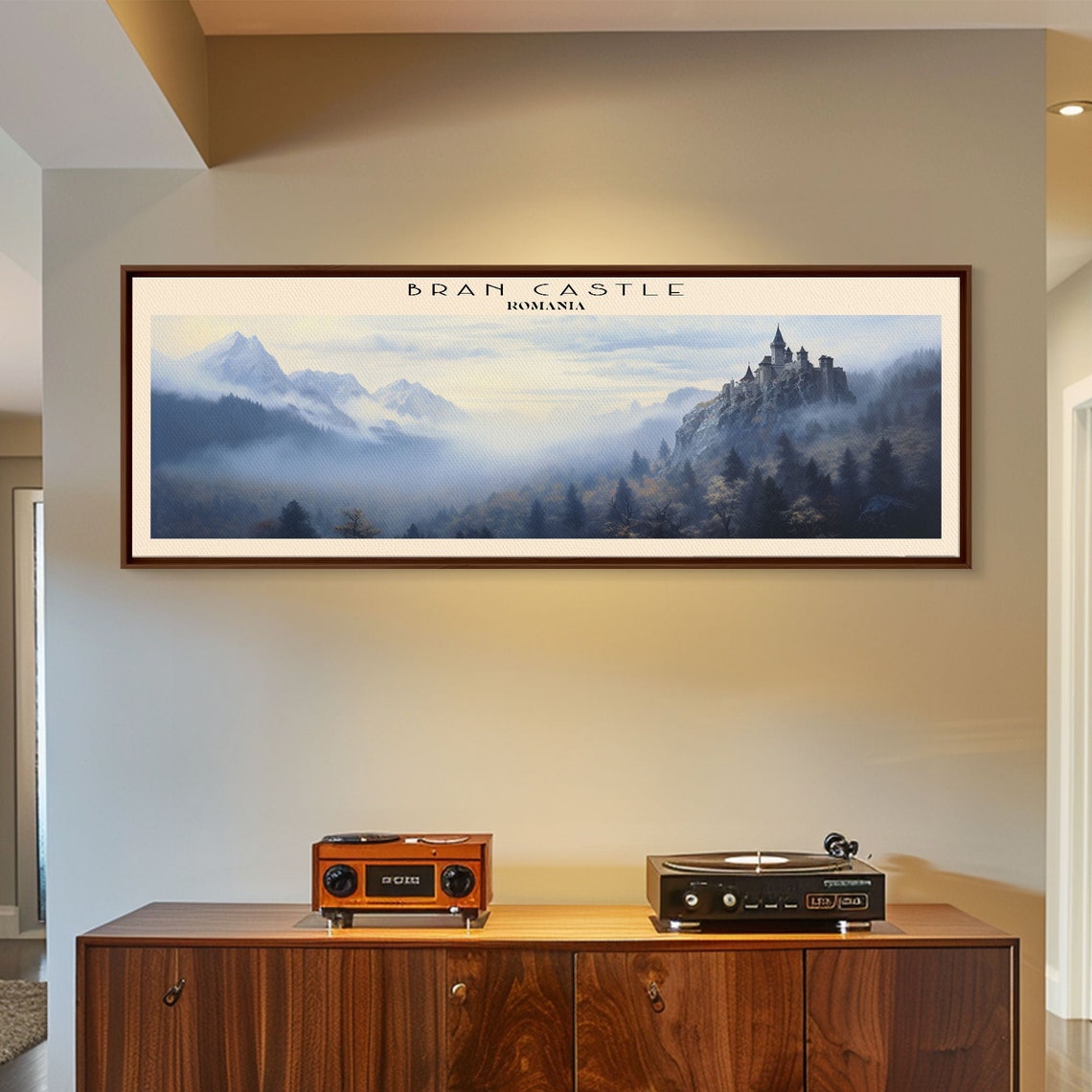 Bran Castle Romania Misty Carpathian Mountains Forest Panoramic Poster - Image 6