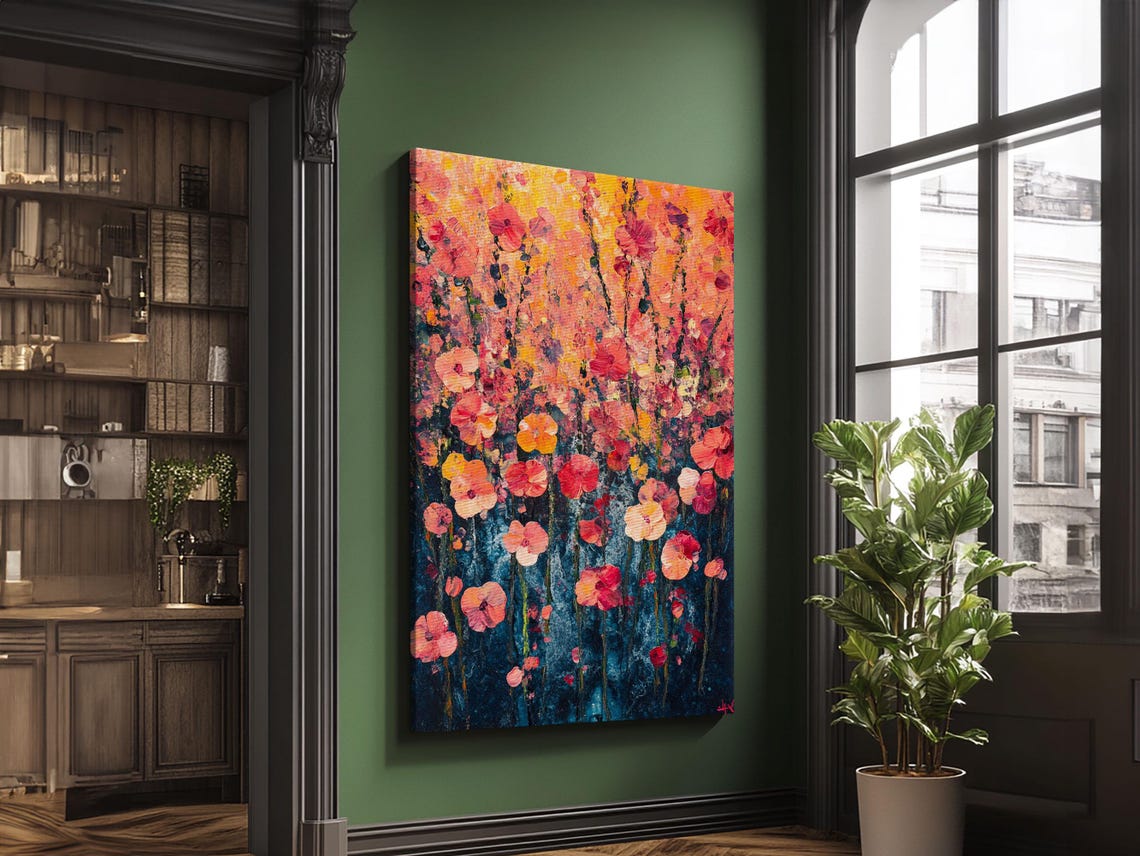 Wildflower Meadow Blooming Colorful Impressionist Floral Art Print - Image 6