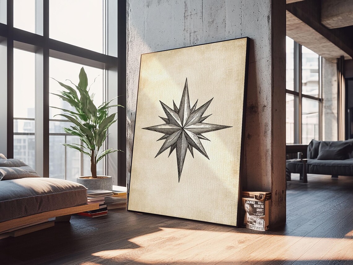 North Star Minimalist Boho Christmas Art Print - Image 2