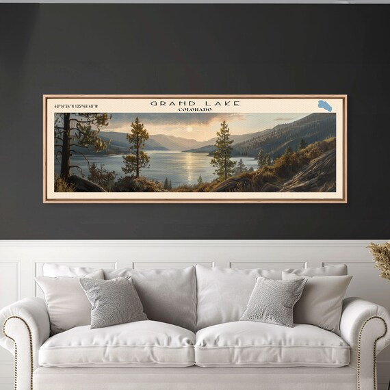 Grand Lake Colorado Travel Poster, Lake House Decor
