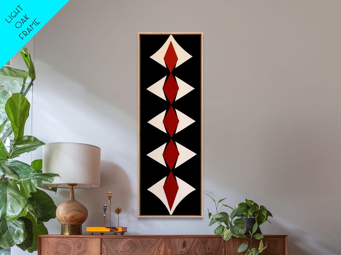 Geometric Diamond Column Black Background Modern Abstract Poster - Image 4
