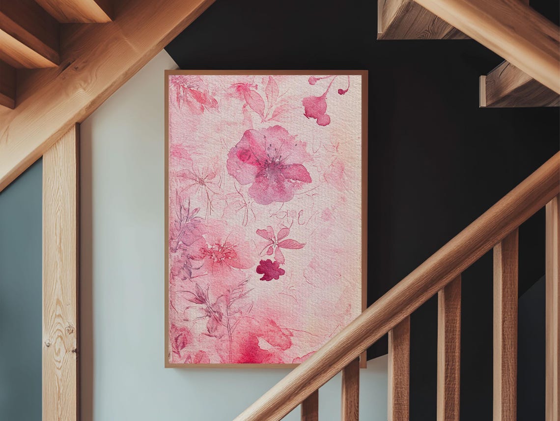 Pink Wildflower Watercolor Delicate Blossom Botanical Garden Poster - Image 4