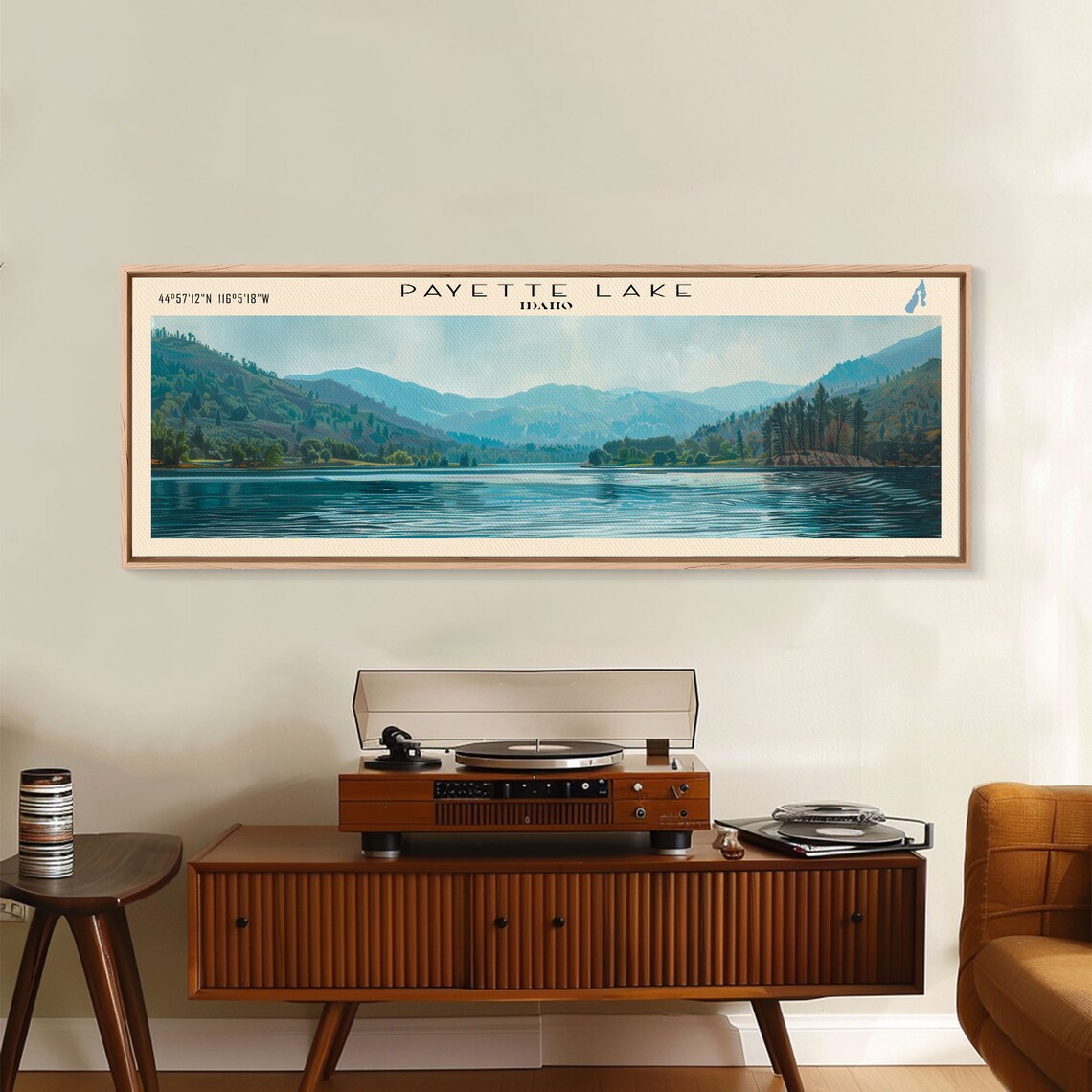 Payette Lake Idaho Travel Poster, Lake House Decor