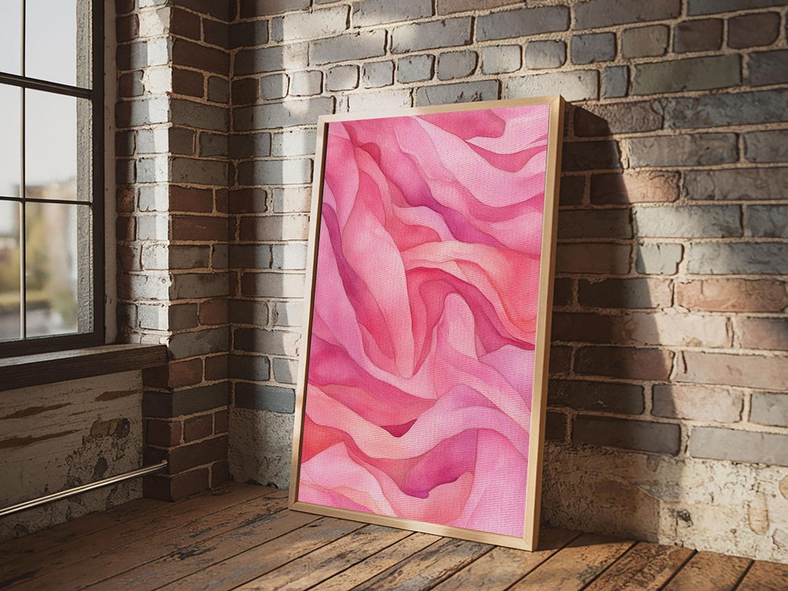 Flowing Pink Wave Abstract Minimalist Soft Feminine Art Print - Image 5