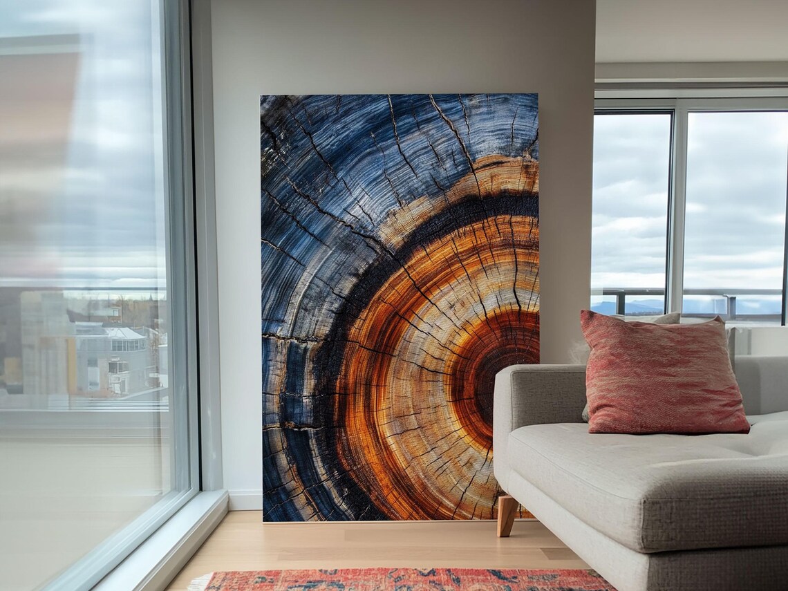 Tree Ring Abstract Art Print, Colorful Minimalist - Image 6