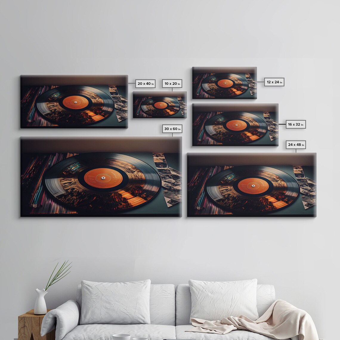 Vinyl Record Abstract Mountains Wall Art Print - Image 2