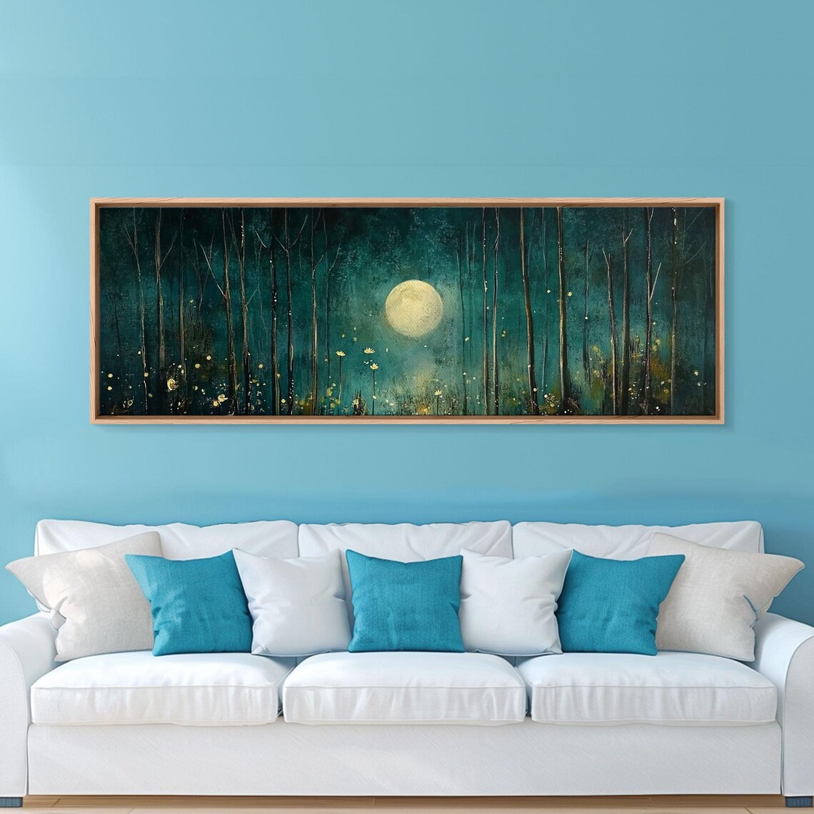 Moon Over The Forest, Vintage Dark Forest Art Print - Image 5