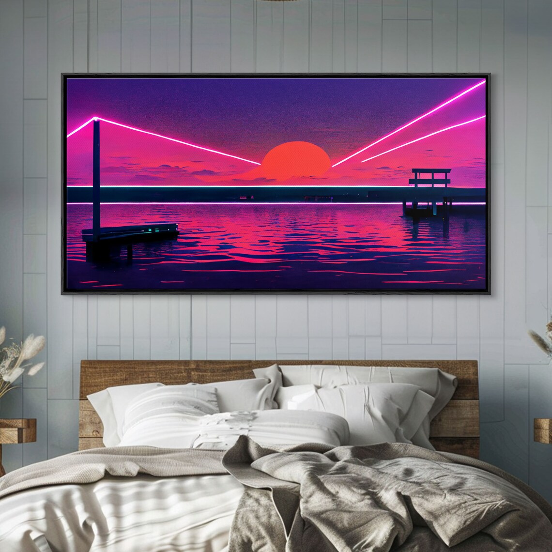 Outrun Style Abstract Art Print, Synthwave Retro Decor - Image 6