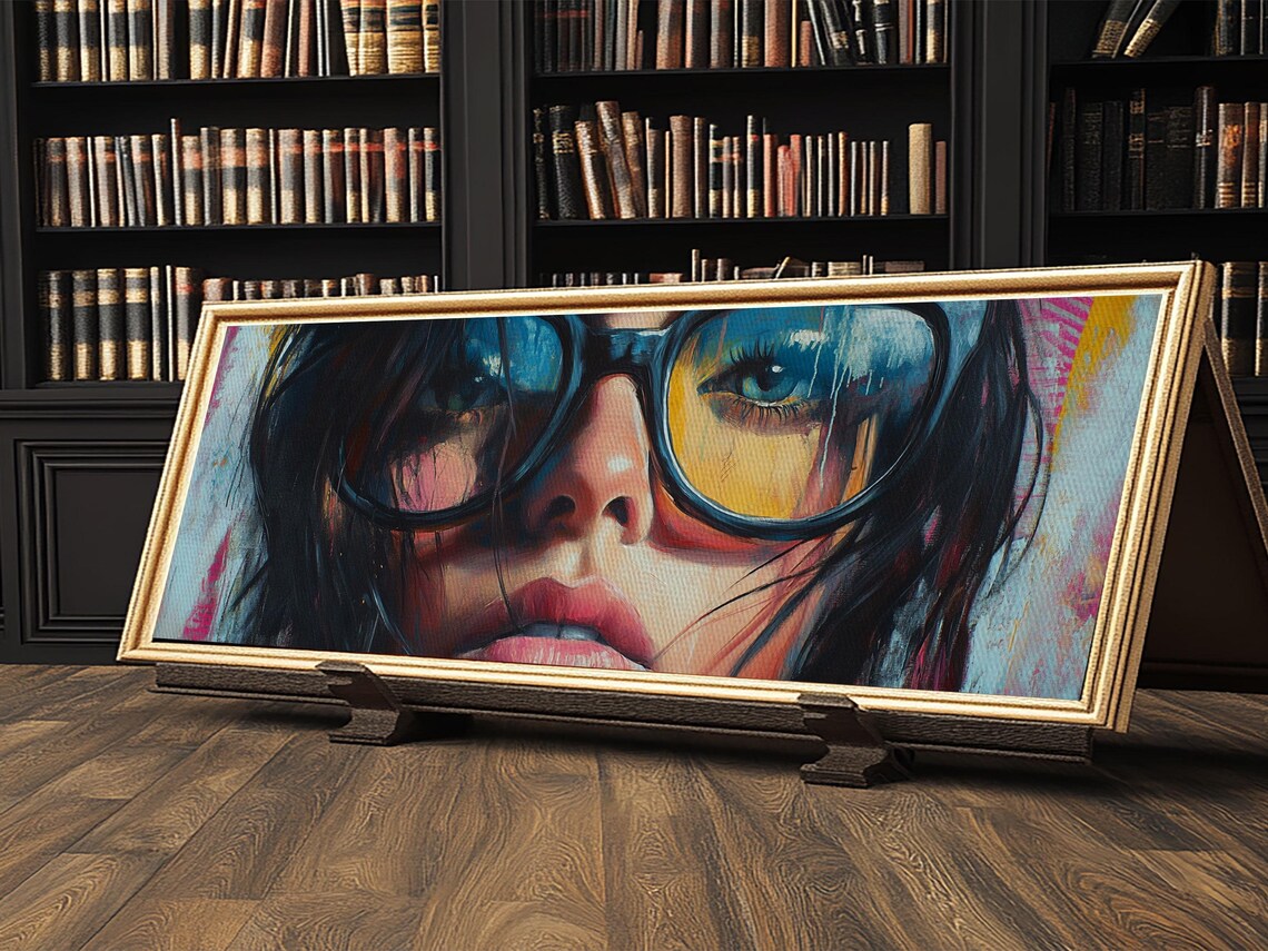 Pop Art Woman Sunglasses Portrait Panoramic Colorful Bold Modern Art Poster - Image 5