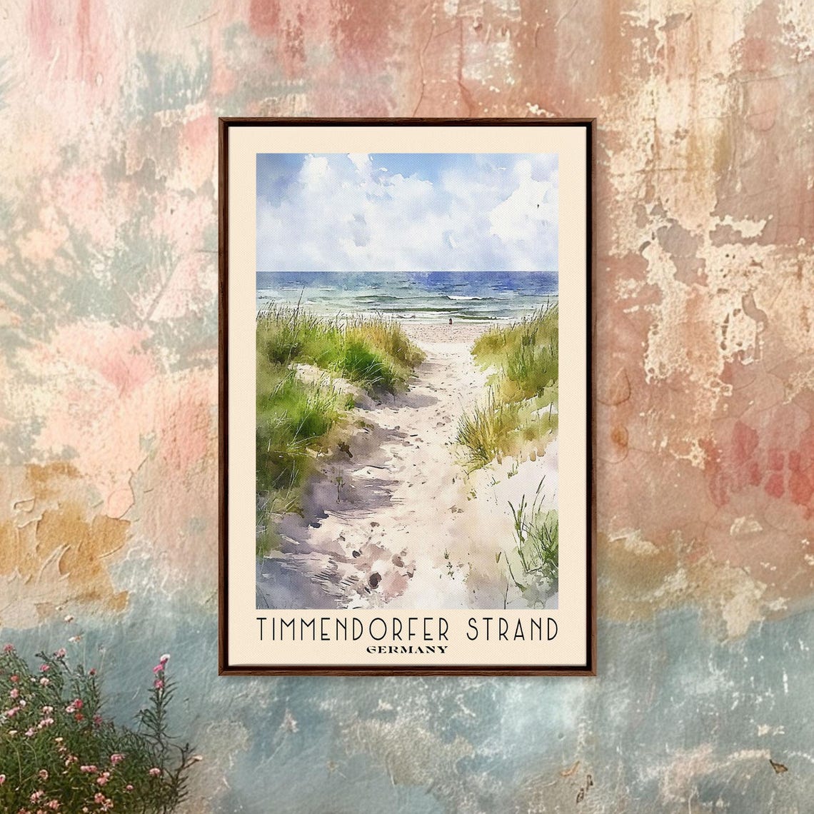 Timmendorfer Strand Germany Dune Path Sandy Beach Watercolor Poster - Image 4