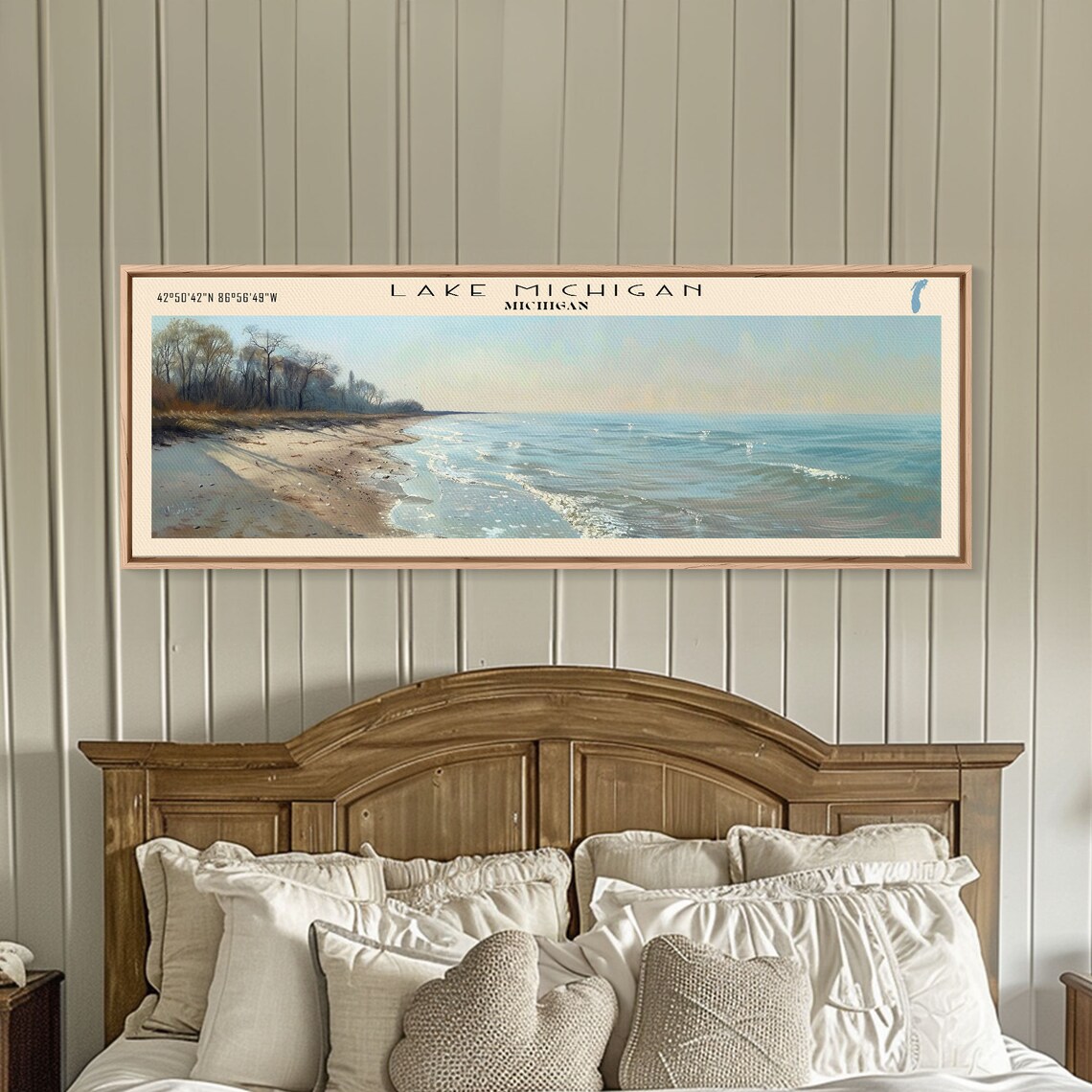 Lake Michigan Travel Poster, Lake House Decor - Image 3