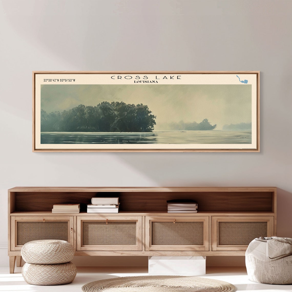 Cross Lake Louisiana Misty Tree Islands Hazy Green Water Travel Poster - Image 5