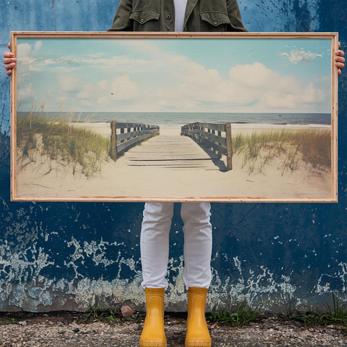 Wooden Boardwalk To The Beach Sand Dunes Ocean Coastal Travel Poster - Image 5