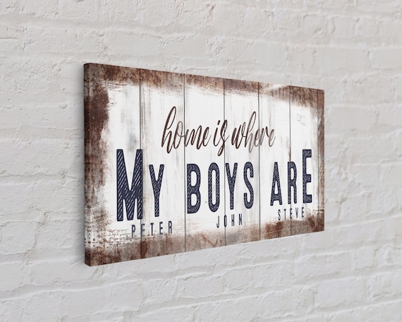 Home Is Where My Boys Are Custom Boy Mom Art Print