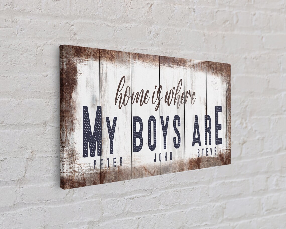 Home Is Where My Boys Are Custom Boy Mom Art Print