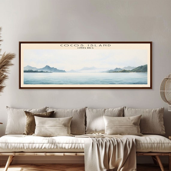 Cocos Island Costa Rica Art Framed Print Travel Poster Panoramic Wall Art Home Decor Gift For Travel Lover Wall Hanging