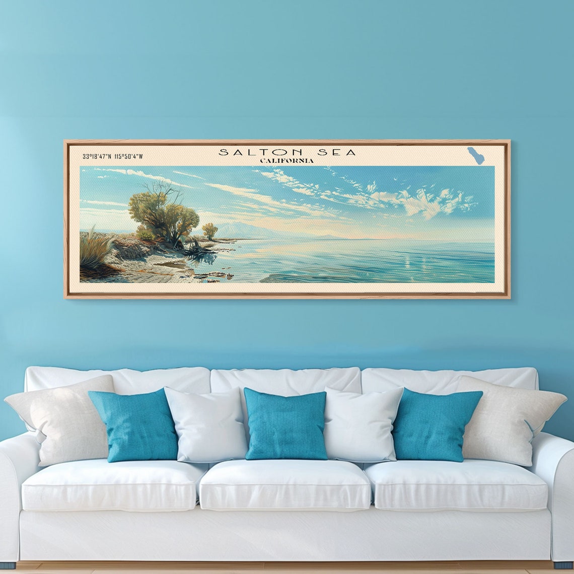 Salton Sea California Turquoise Desert Sea Bright Sky Travel Poster - Image 4