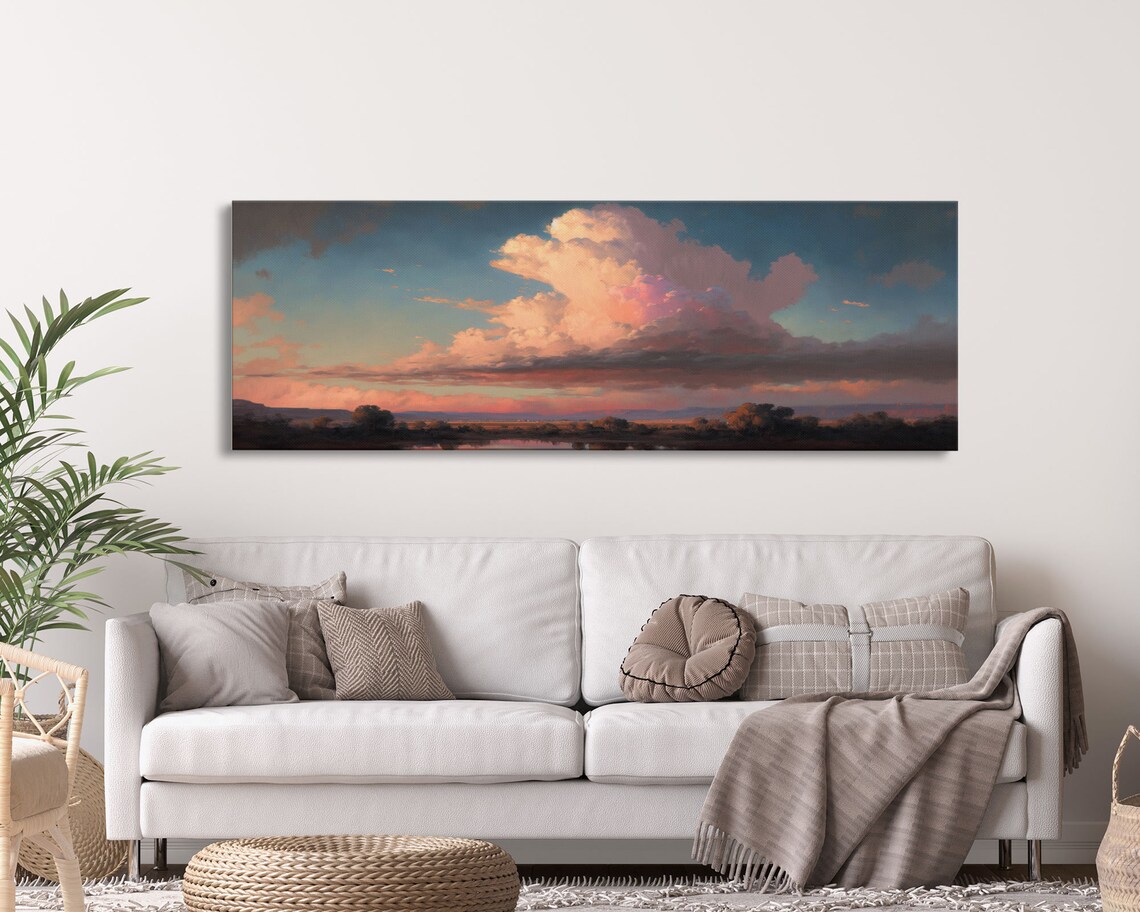 Texas Prairie Sunset Watercolor Landscape Art Print - Image 4