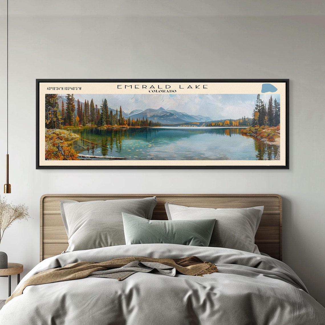 Emerald Lake Colorado Mountain Peaks Pine Forest Green Water Poster - Image 2