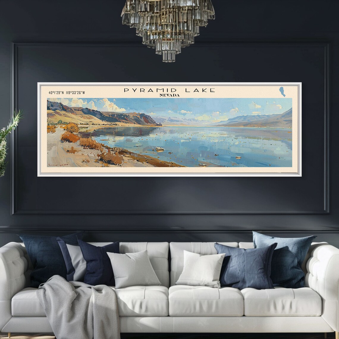 Pyramid Lake Nevada Desert Shoreline Blue Water Mountain Travel Poster - Image 4