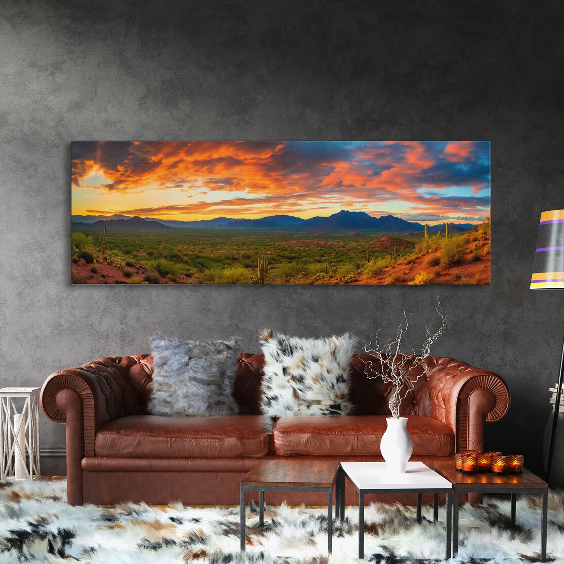 Saguaro National Park Panorama Landscape Art Print