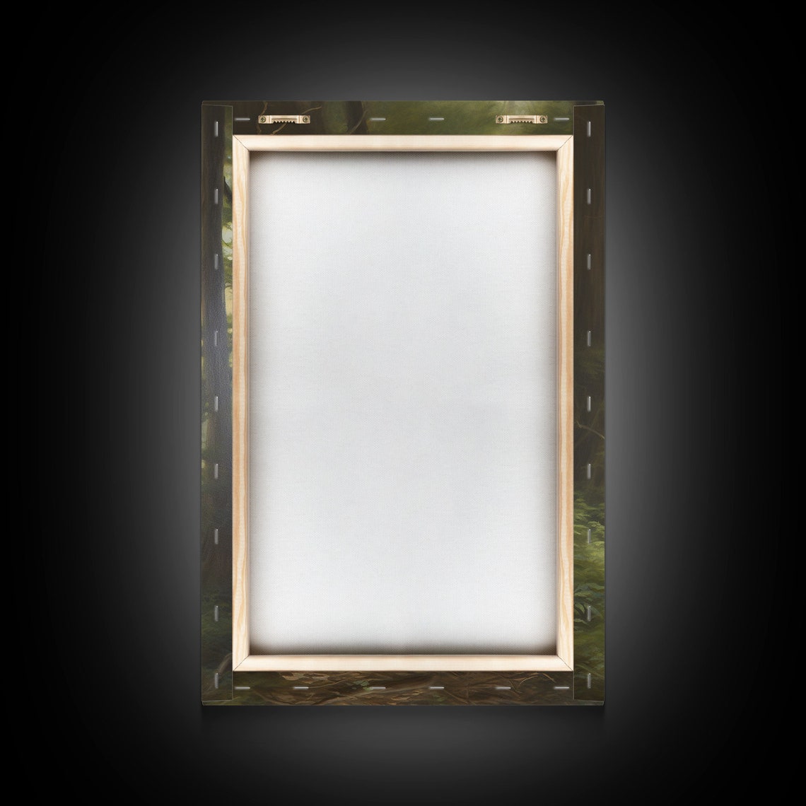 Cute Little Ghost In Misty Green Forest Vintage Spooky Art Poster - Image 2