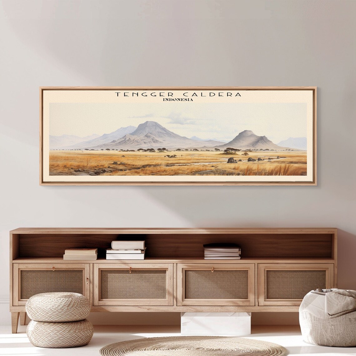 Tengger Caldera Framed Print Travel Poster Panoramic Wall Art Home Decor Gift For Travel Lover Wall Hanging - Image 3