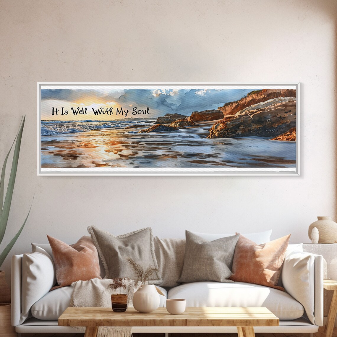It Is Well With My Soul Beach Coastal Christian Art Print - Image 5