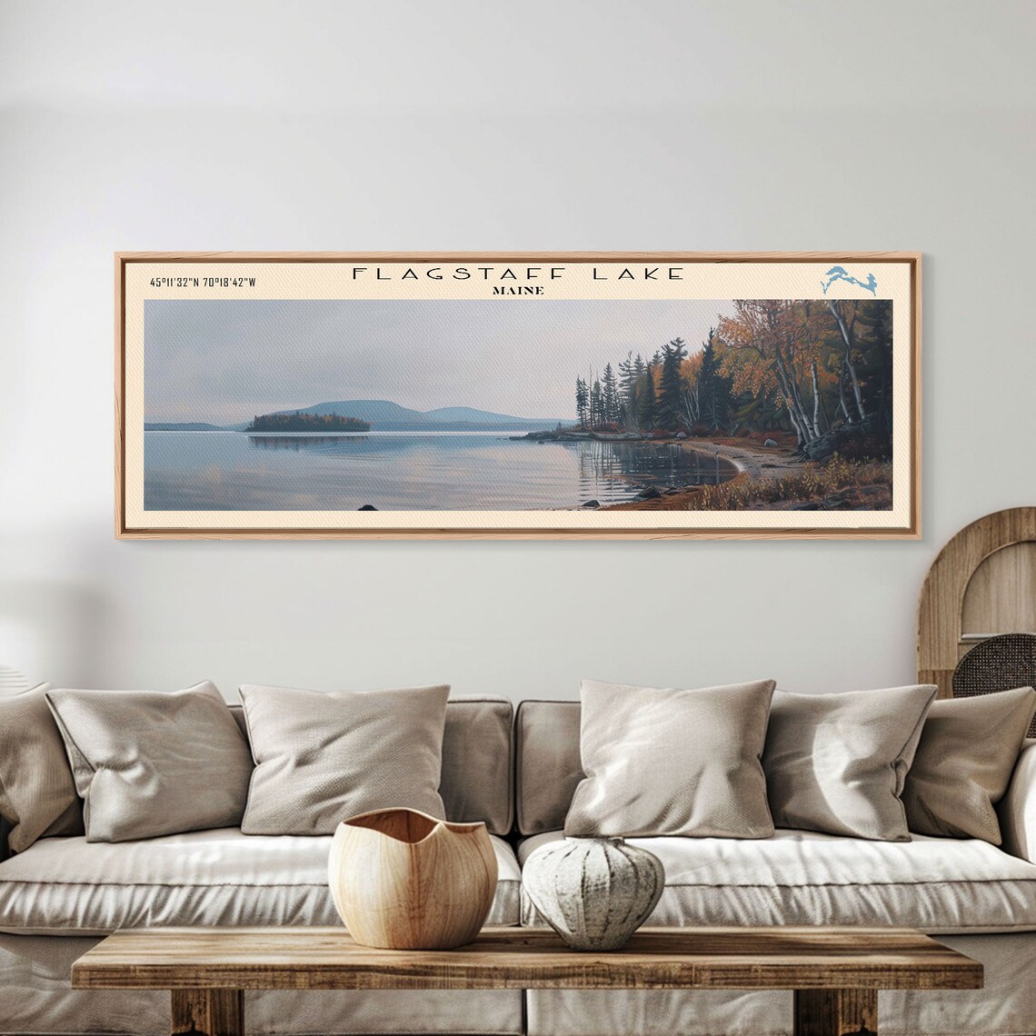 Flagstaff Lake Maine Travel Poster, Lake House Decor - Image 3