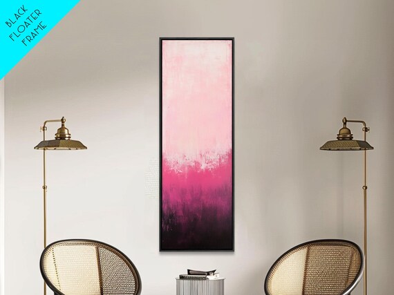 Blush Pink To Black Ombre Gradient Tall Vertical Minimalist Abstract Poster