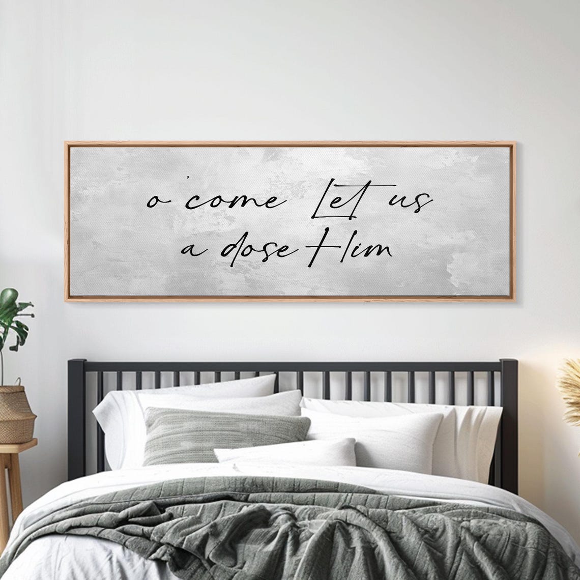 O Come Let Us Adore Him Christmas Carol Script Typography Poster - Image 6