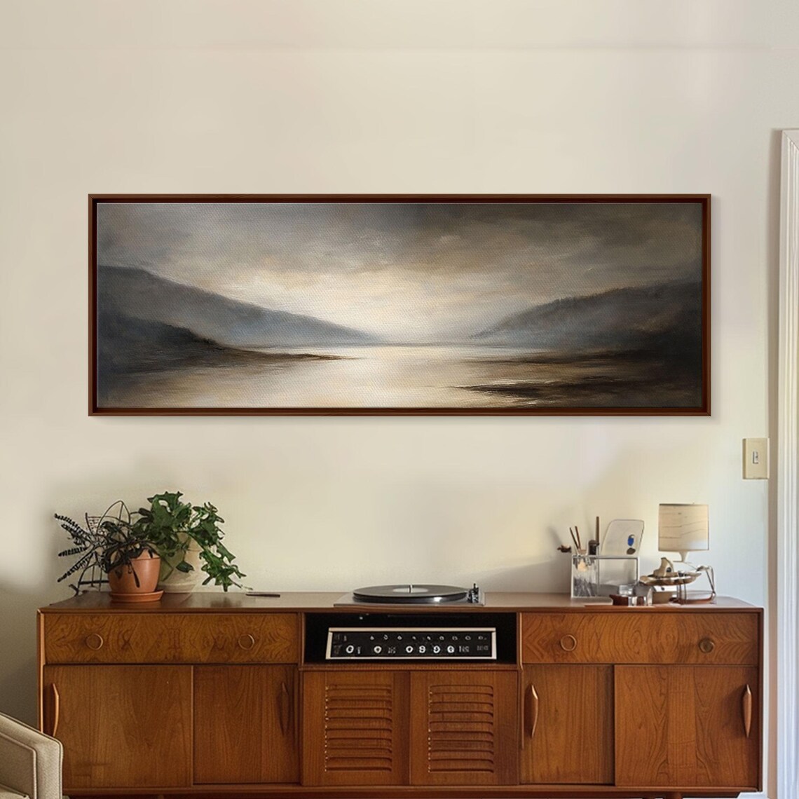 Moody Seascape, Modern Cloudy Day Wall Art Print