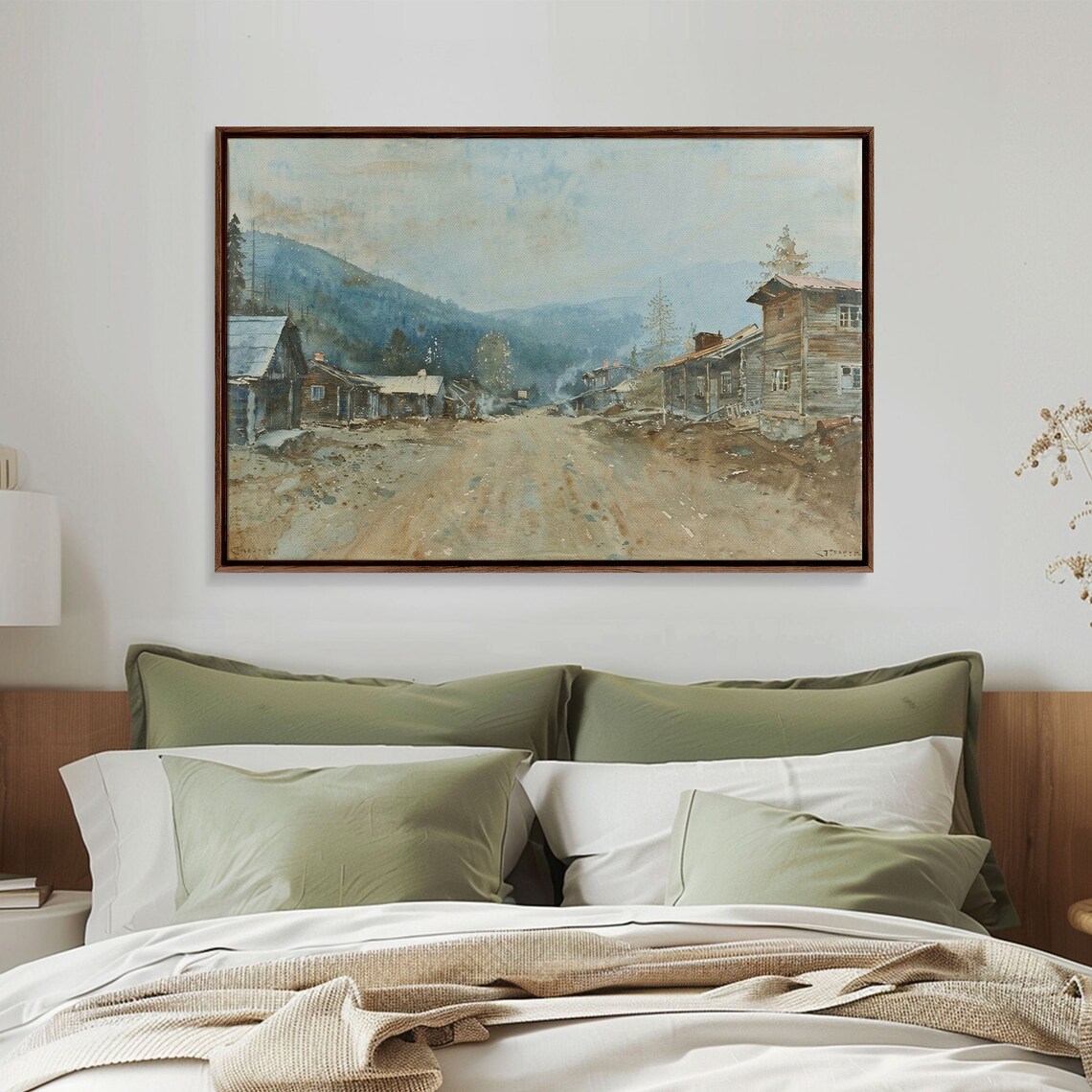 Old Wild West Boom Town Watercolor Mining Street Mountain Town Poster - Image 4