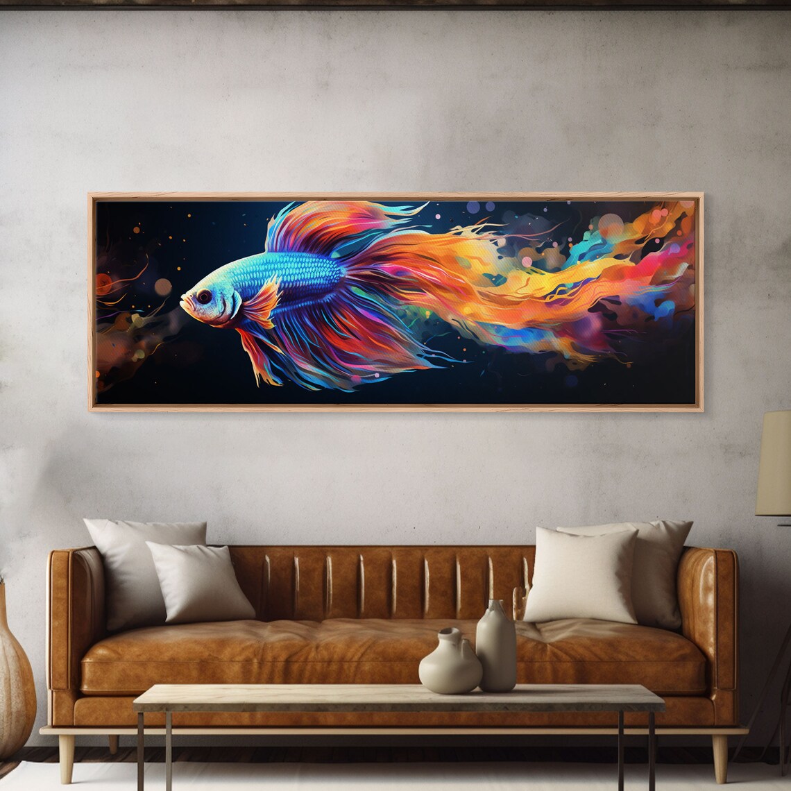Betta Fish Painting, Colorful Pet Fish Wall Art Print
