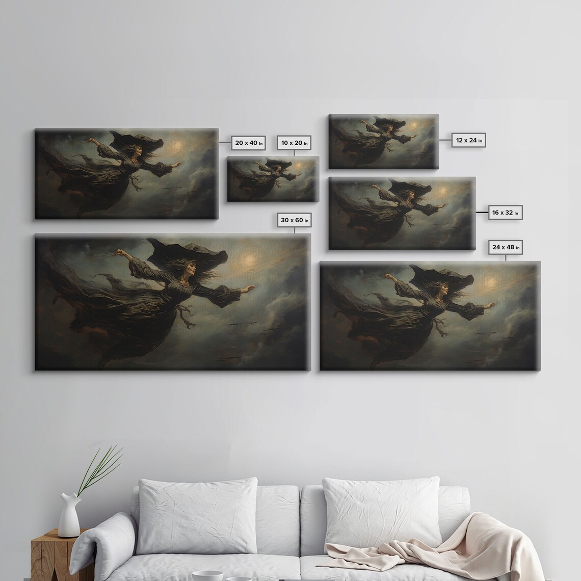 Witch Art Print, Gothic Victorian Halloween Decor - Image 2