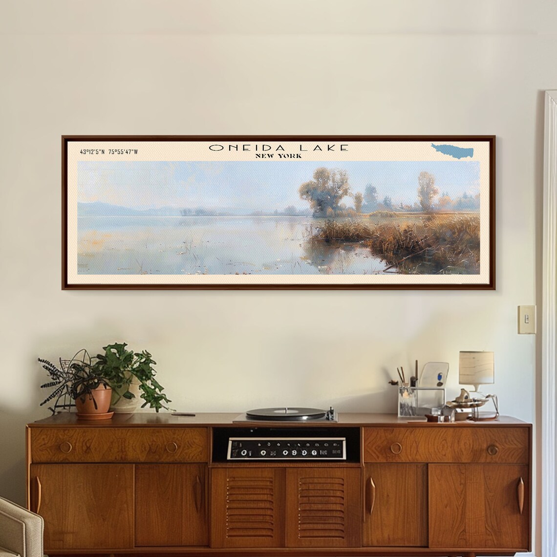 Oneida Lake Travel Poster, Lake House Landscape - Image 4