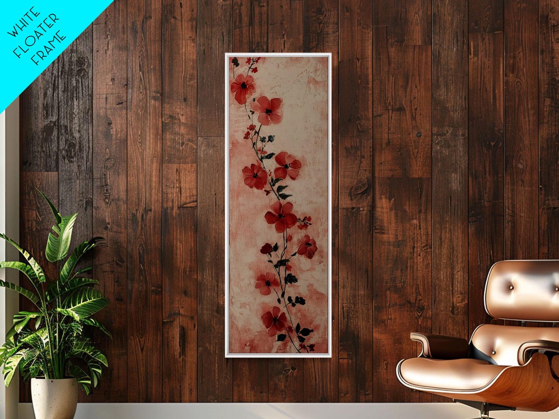 Framed Print Of Moody Woman Portrait With Dark Romance Painting Aesthetic Unique Gift Idea Narrow Wall Art Tall Art Bedroom Art
