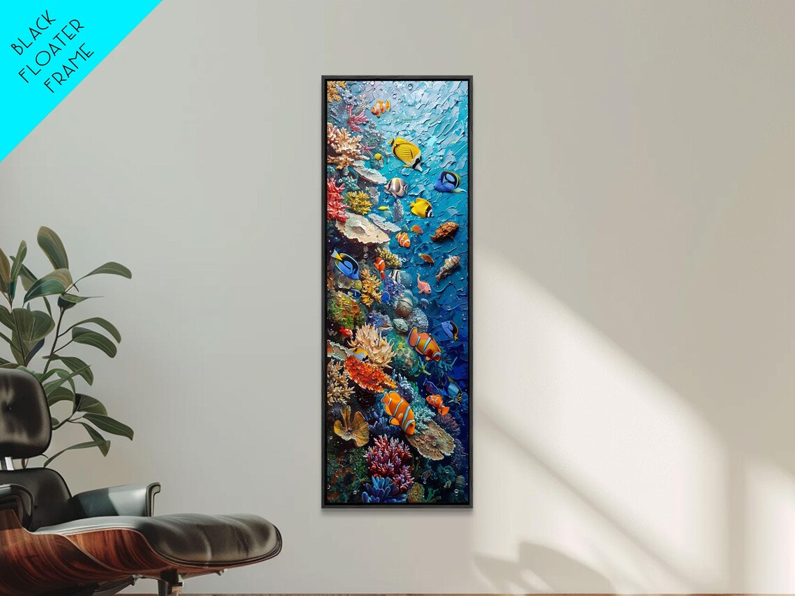 Coral Reef Underwater Scene, Tropical Fish Art Print